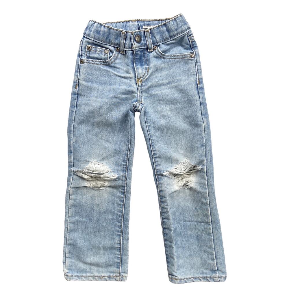 Girls 4 Slim Wide Leg Jeans Ripped Knees‎ Distressed